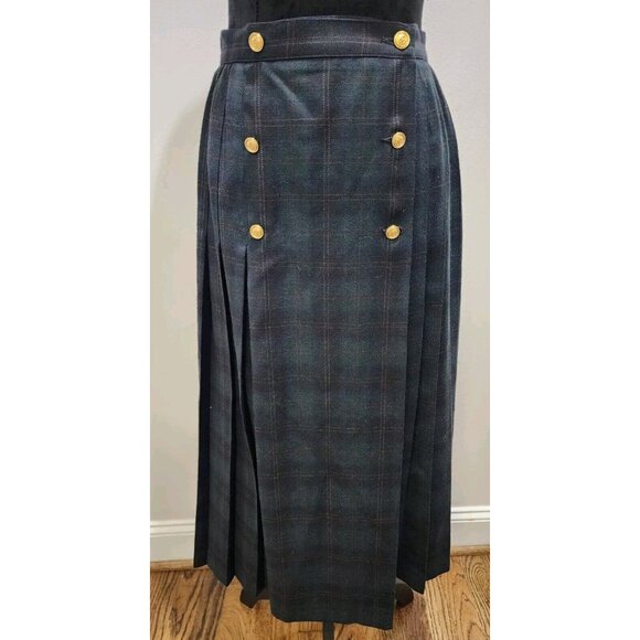Liz Claiborne Dresses & Skirts - Liz Claiborne Skirt Womens 6 Vintage Wool Schoolgirl Plaid Button Up Catholic